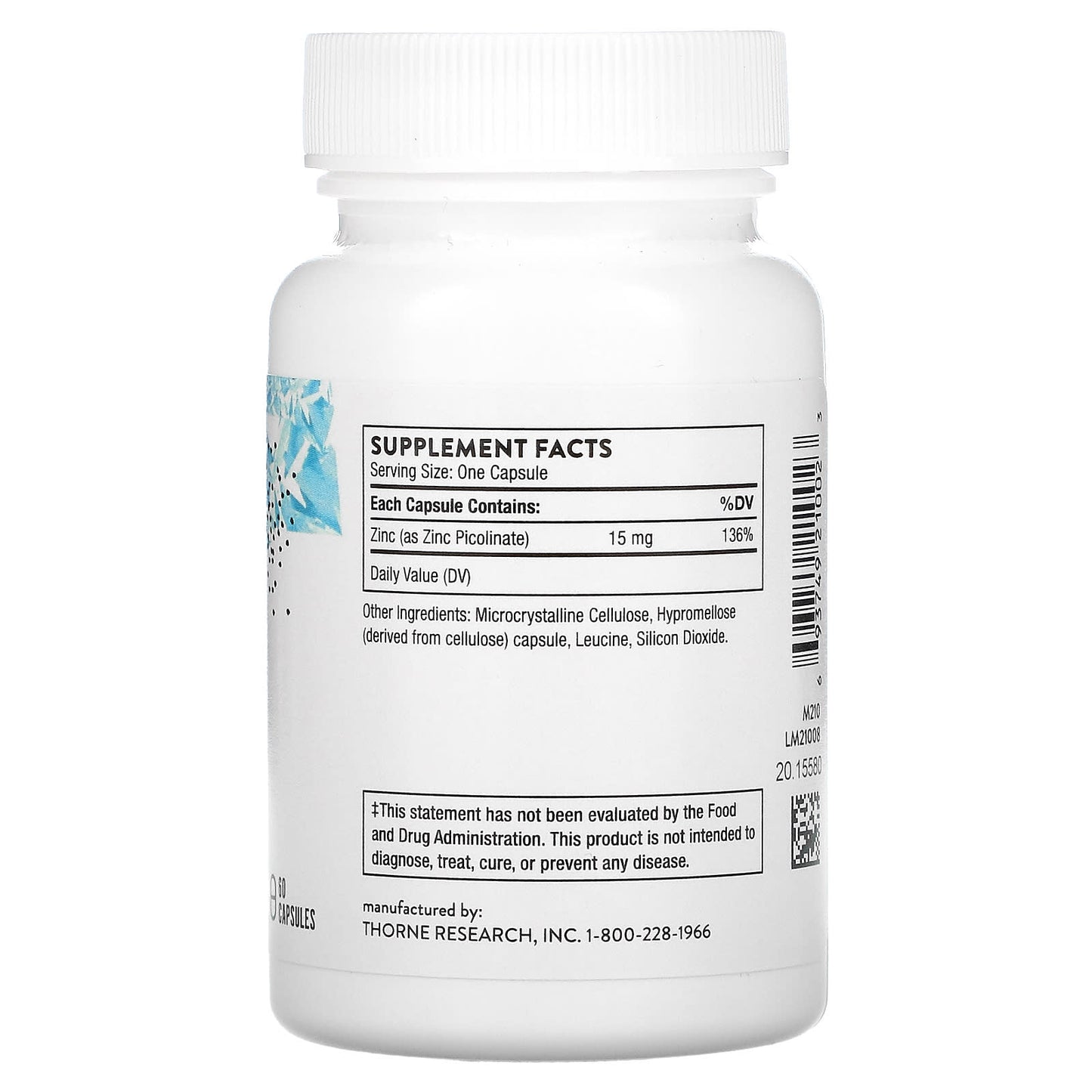 Thorne Research Zinc Picolinate 30mg 60s