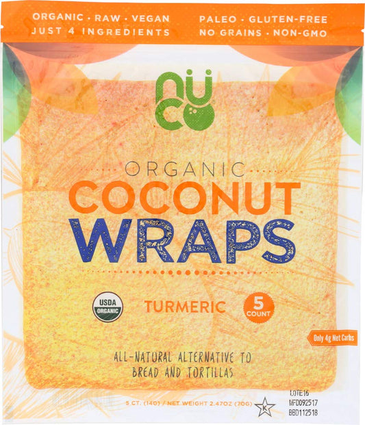 Nuco Organic Coconut Wraps TUMERIC 5 Wraps