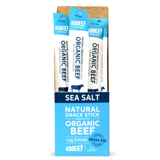 Kooee Natural Snack Stick Organic Beef Sea Salt 25g