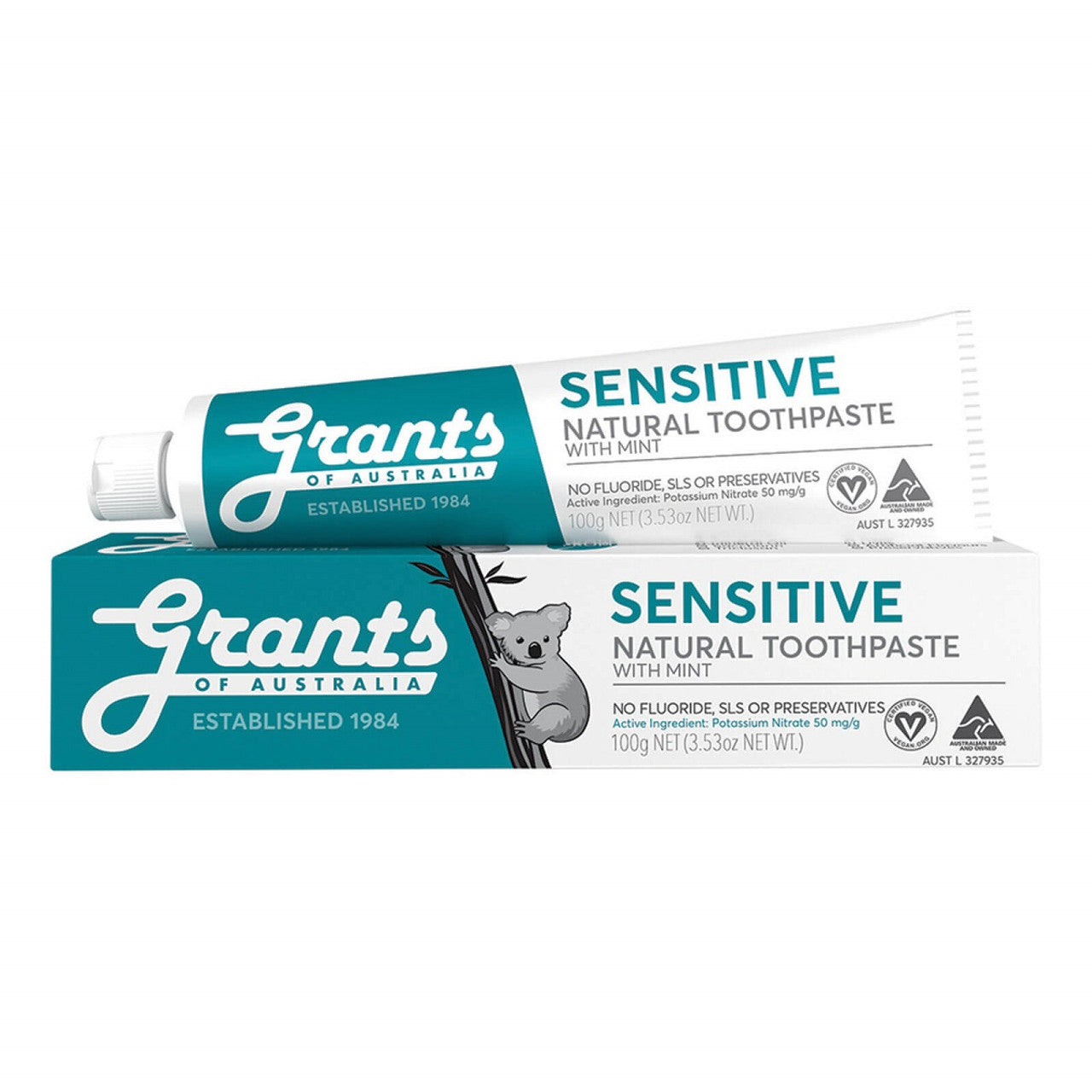 Grants Sensitive Natural Toothpaste Mint 100g