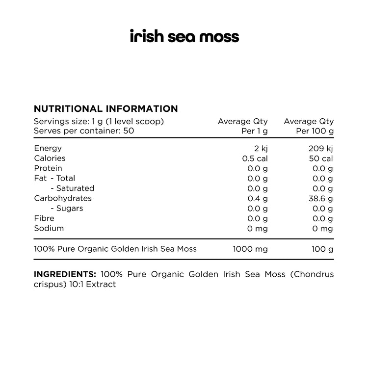 Switch Nutrition Sea Moss 100% Pure Golden Irish Sea Moss 50g