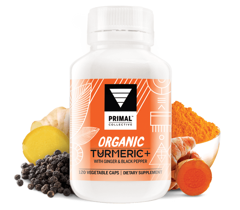 Primal Collective Organic Turmeric Plus with Boswellia, Curcumin and White Willow Capsules (Vegan)