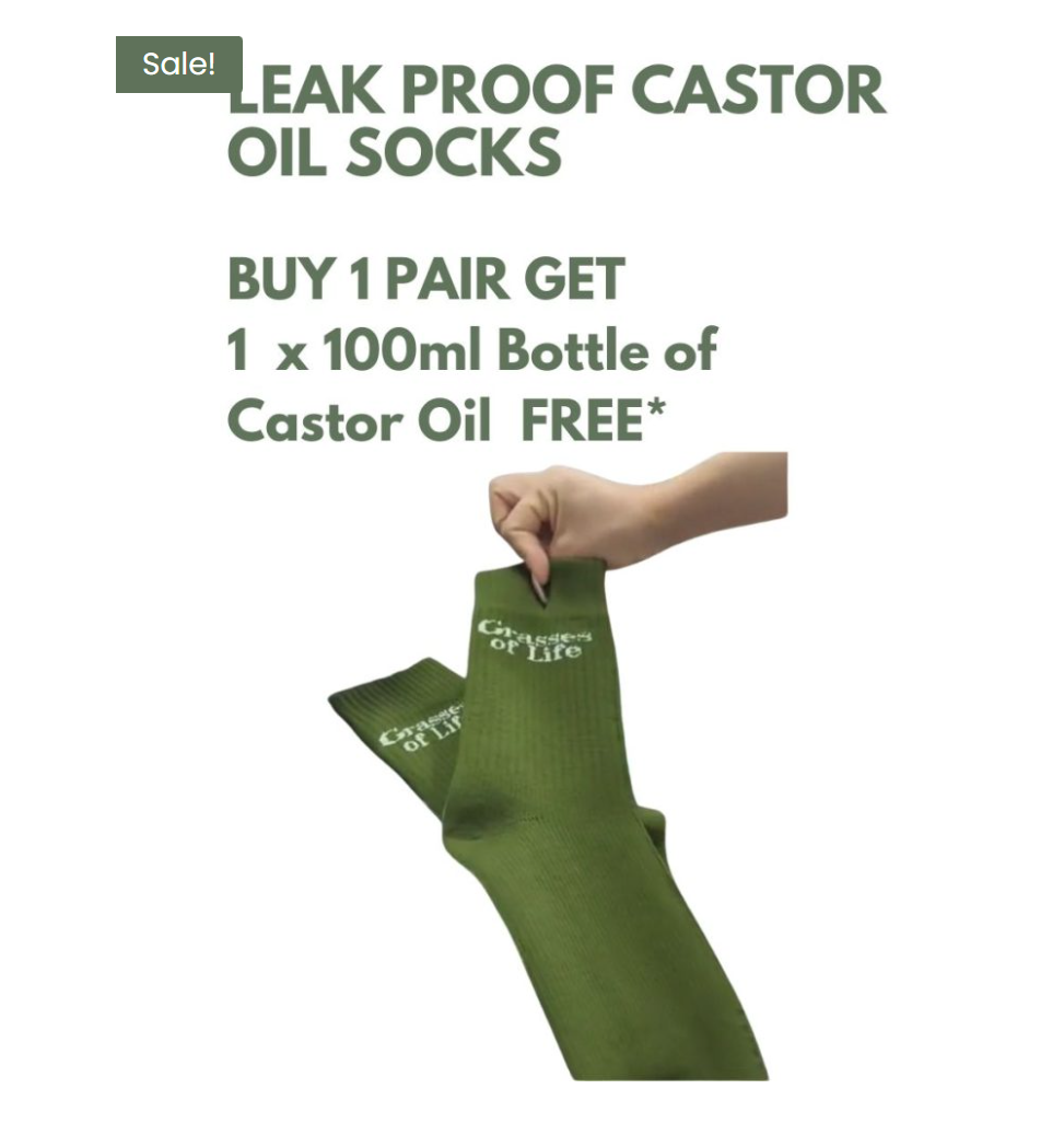 Grasses of Life Limited addition socks and100ml castor oil combo