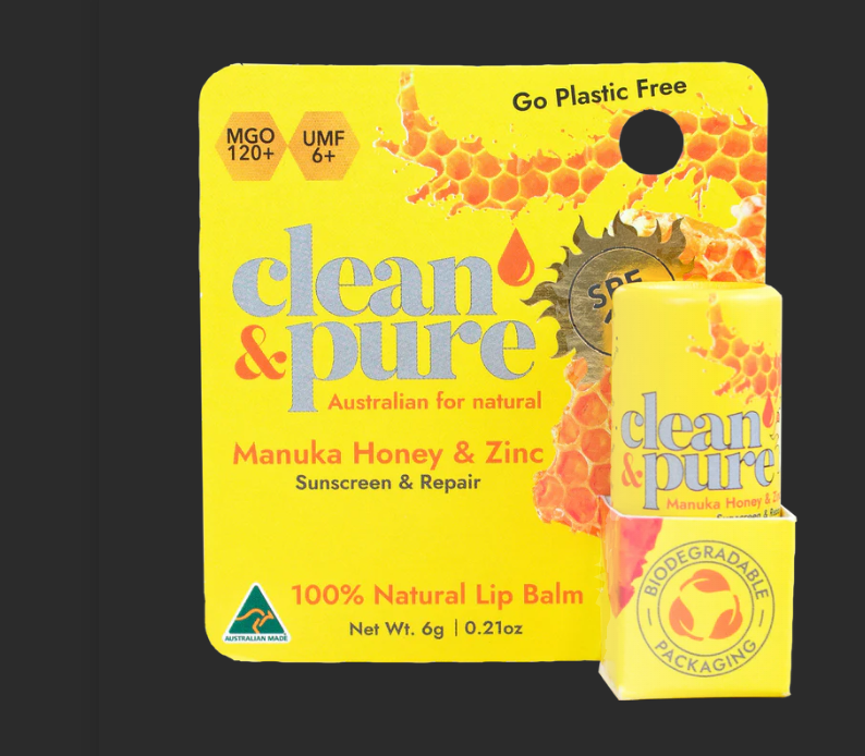 Clean and Pure Manuka Honey Lip Balm Tube 6g