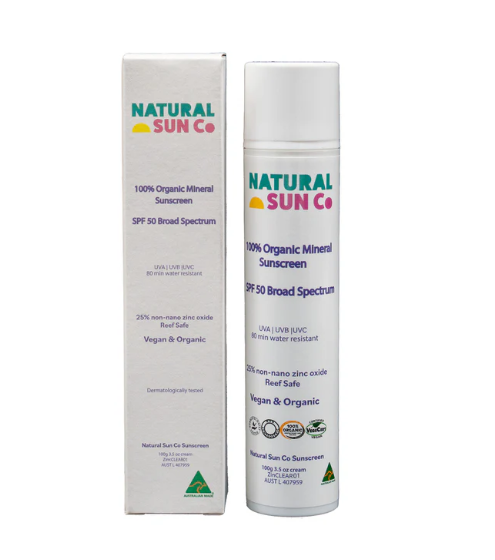Natural Sun Co 100% Organic Mineral Sunscreen SPF50 100g