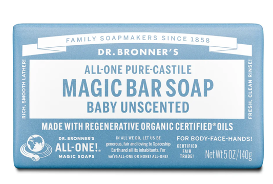 Dr Bronner's Pure Castile Bar Soap Unscented