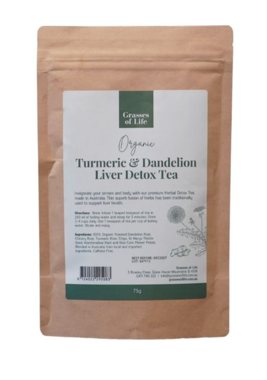 Grasses of Life Turmeric, Dandelion, Milk Thistle Tea 75g