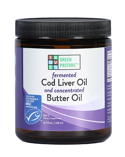Green Pasture Fermented Cod Liver Oil and Concentrated Butter Oil Gel 188ml