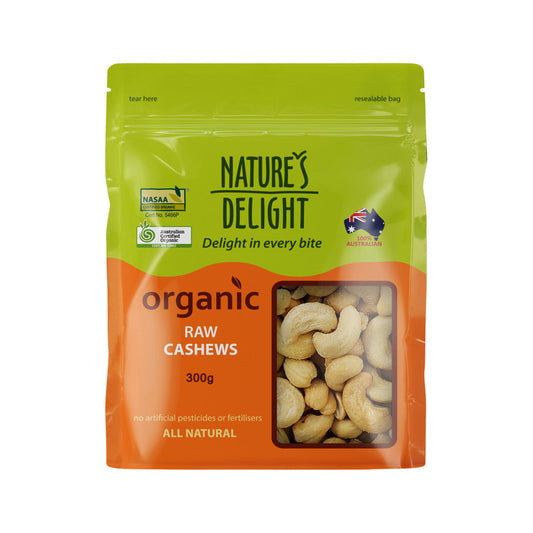 Natures Delight Raw Cashews Organic 300g