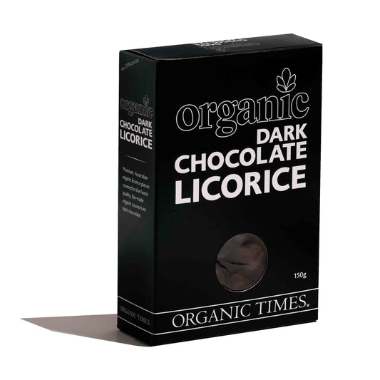 Organic Times Dark Chocolate Licorice 150g