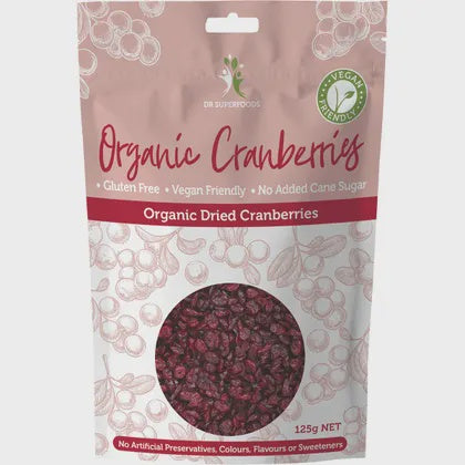 Dr Superfoods Dried Cranberries Organic 125g