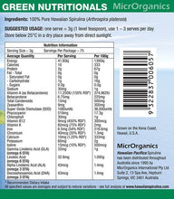 Load image into Gallery viewer, Green Nutritionals Hawaiian Spirulina 100g POWDER

