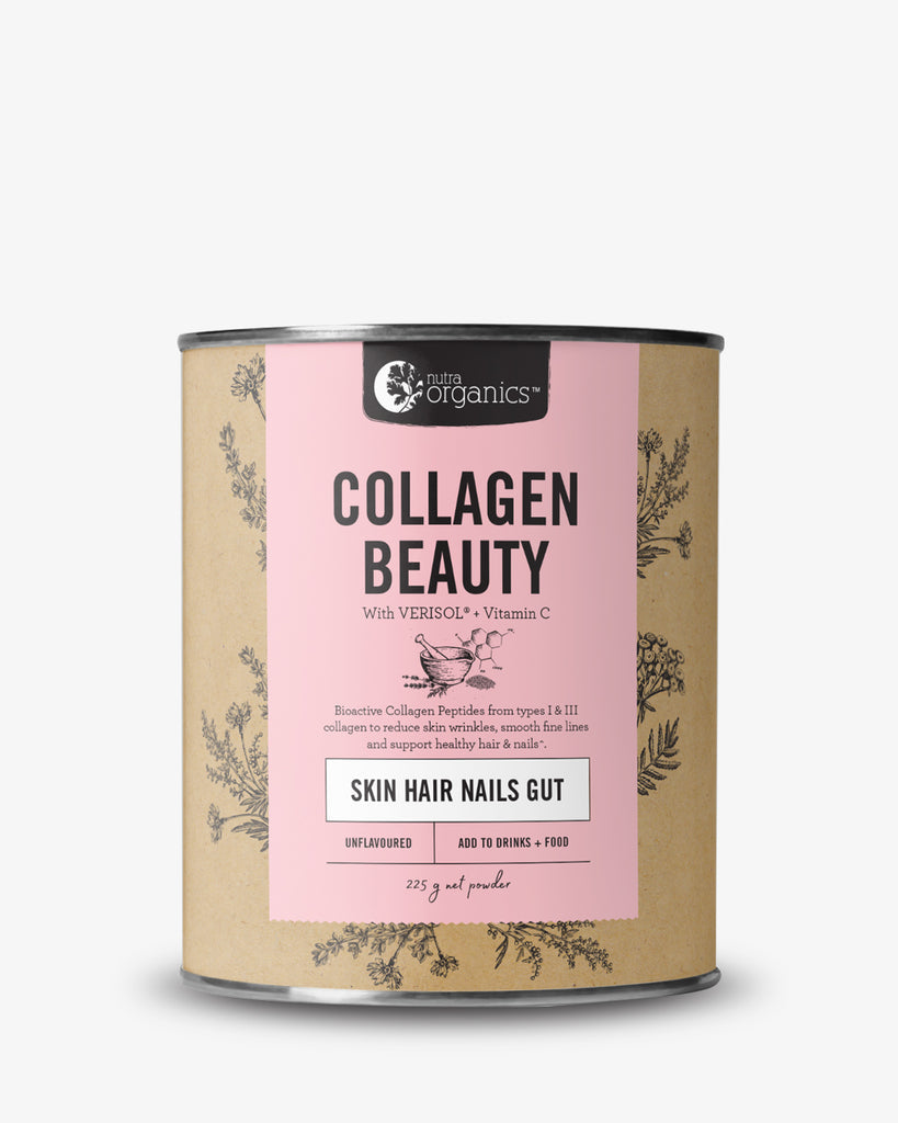 Nutra Organics Collagen Skin Hair gut Health 225g Verisol+C